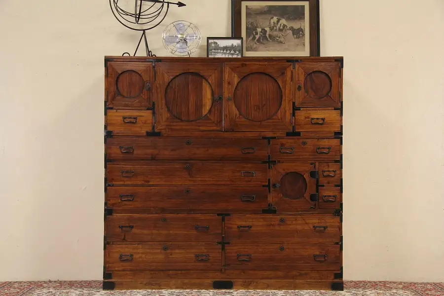 Main image of Chinese 1900 Antique Stacking Ash Dowry Chest