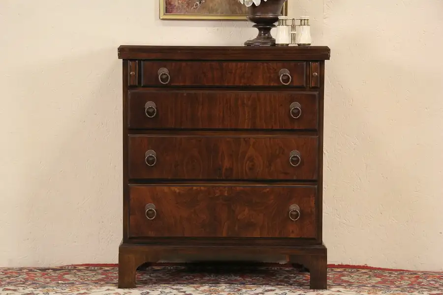 Main image of Flip Top Bachelor Chest, Vintage End Table or Nightstand signed Brandt