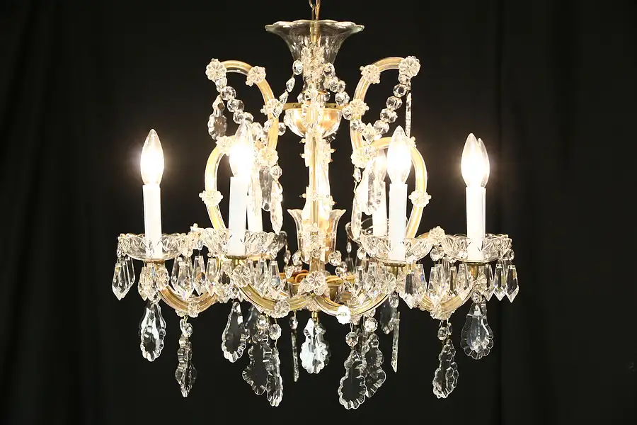 Main image of Maria Theresa Design Vintage Cut Crystal 9 Candle Chandelier