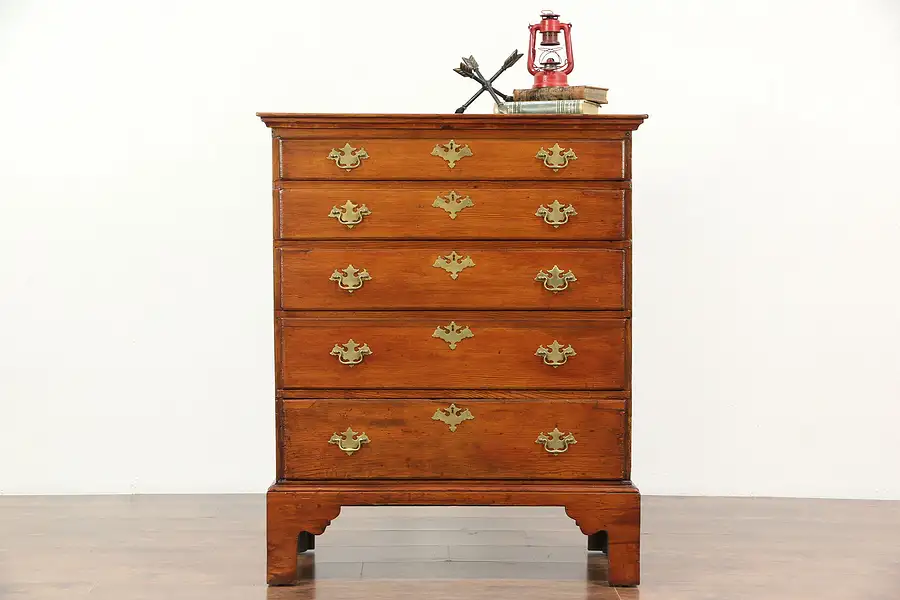 Main image of Country Pine 1790 Antique Hand Made New England Chest or Dresser