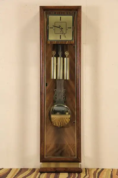 Main image of Oak & Burl Contemporary Trend by Sligh Tall Case Vintage Grandfather Clock