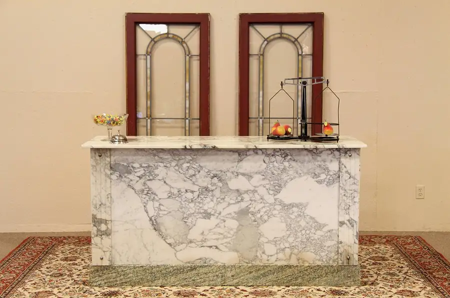 Main image of Paris Marble Candy Store Counter or Bar, Cash Alarm