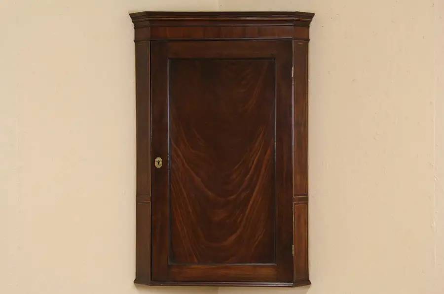 Main image of Georgian 1790 Antique English Hanging Cupboard or Corner Cabinet
