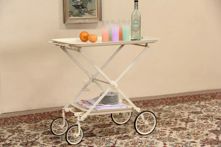 Main image of Medical 1920's Folding Cart, Beverage, Tea or Dessert Trolley