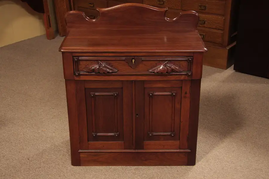 Main image of Victorian Antique Carved Commode or Small Chest