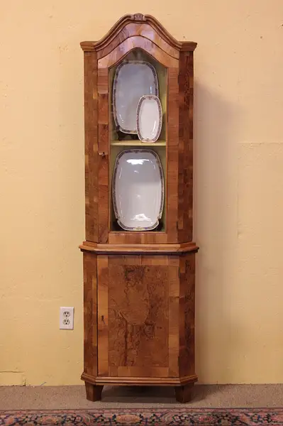 Main image of Biedermeier or Empire 1825 Corner Cabinet