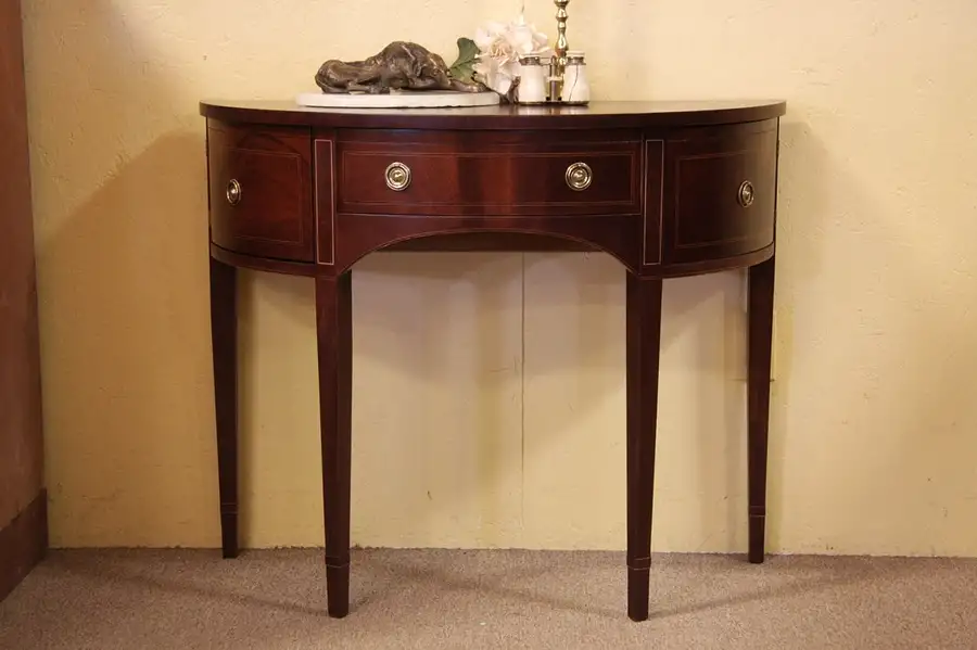 Main image of Baker Mahogany Demilune Console or Hall Table