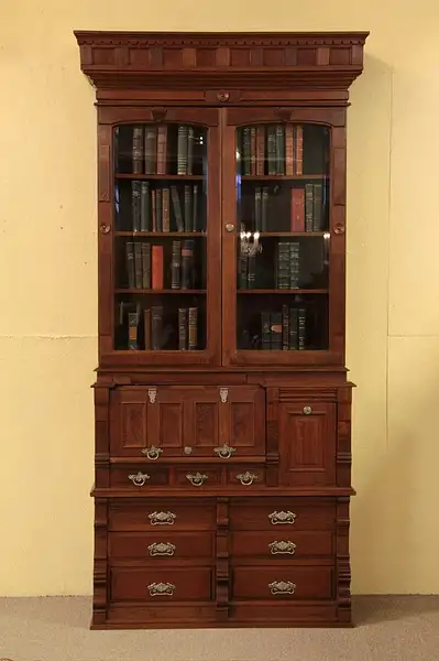 Main image of Victorian Antique Drugstore Secretary Desk