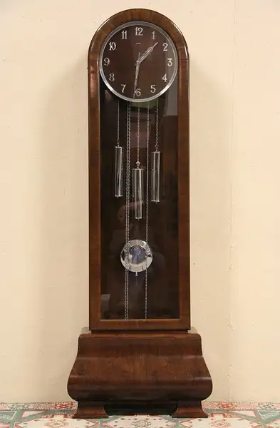Main image of Art Deco 1930's Westminster Tall Case Grandfather Clock, Mauthe of Germany