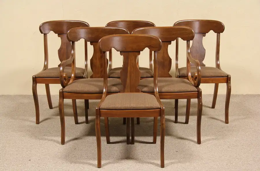 Main image of Set of 6 Empire Cherry 1940 Vintage Dining Chairs