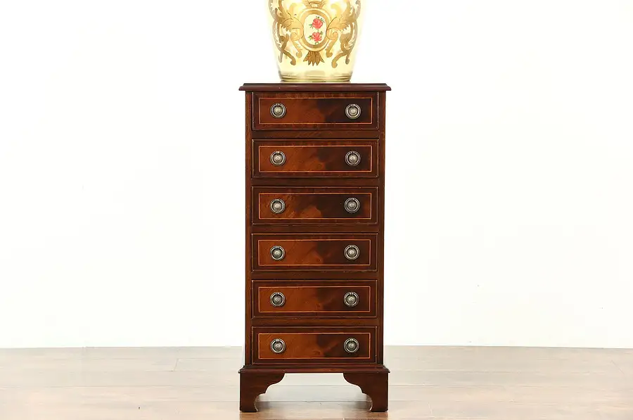 Main image of Silver, Jewelry or Collector Chest or Nightstand, 6 Drawers, 1950 Vintage