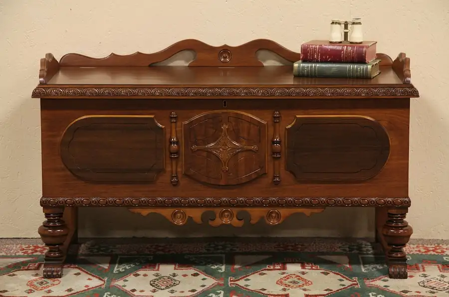 Main image of Tudor Cedar Chest Bench Blanket Chest