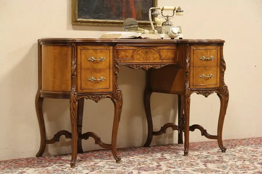 Main image of French Style 1940's Writing Desk or Vanity Dressing Table
