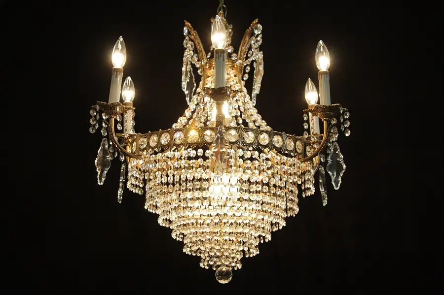Main image of Hand Cut Strauss Crystal Chandelier with 12 Candles