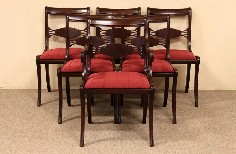 Main image of Set of 6 Regency Mahogany Dining Chairs