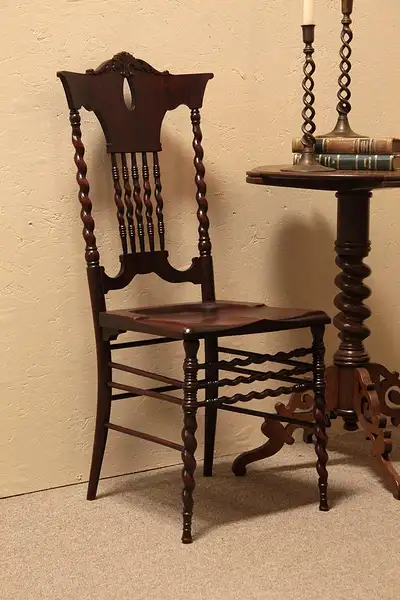 Main image of Art Nouveau Spiral Spindle Antique Chair