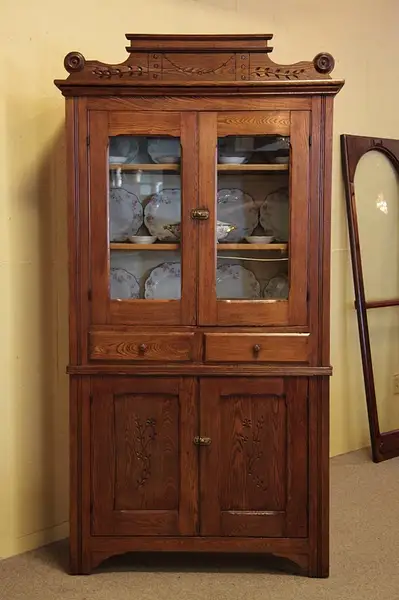 Main image of Victorian Eastlake Spoon Carved Cupboard or Pie Safe