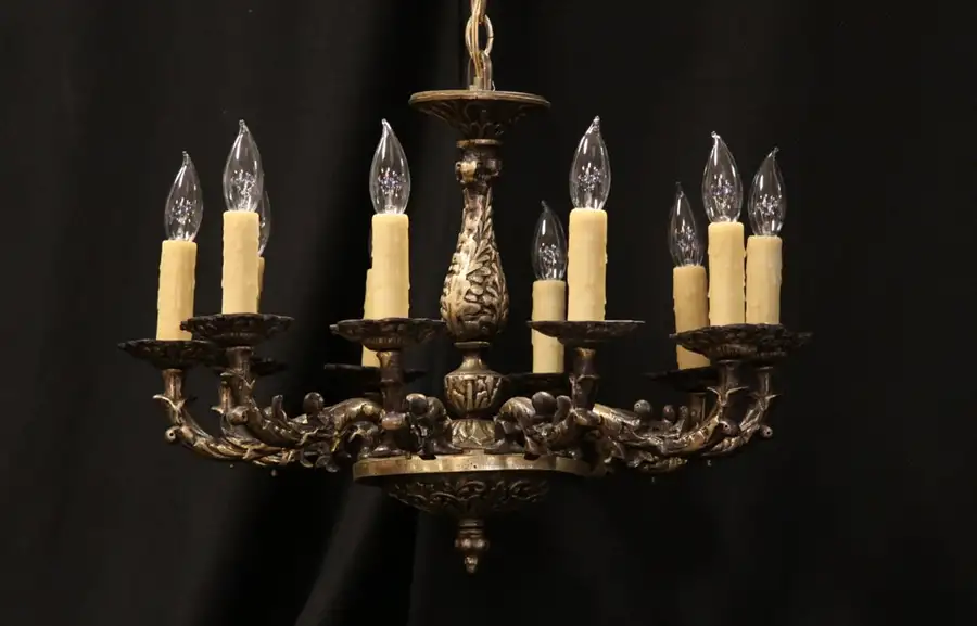 Main image of Brass Antique 10 Light Chandelier