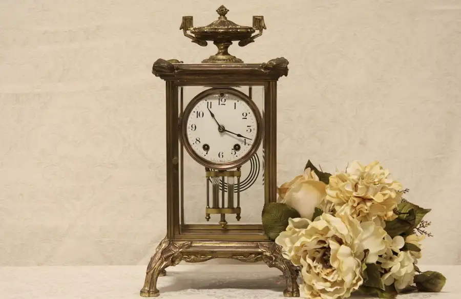 Main image of Seth Thomas Bronze 1900 Antique Crystal Regulator Clock