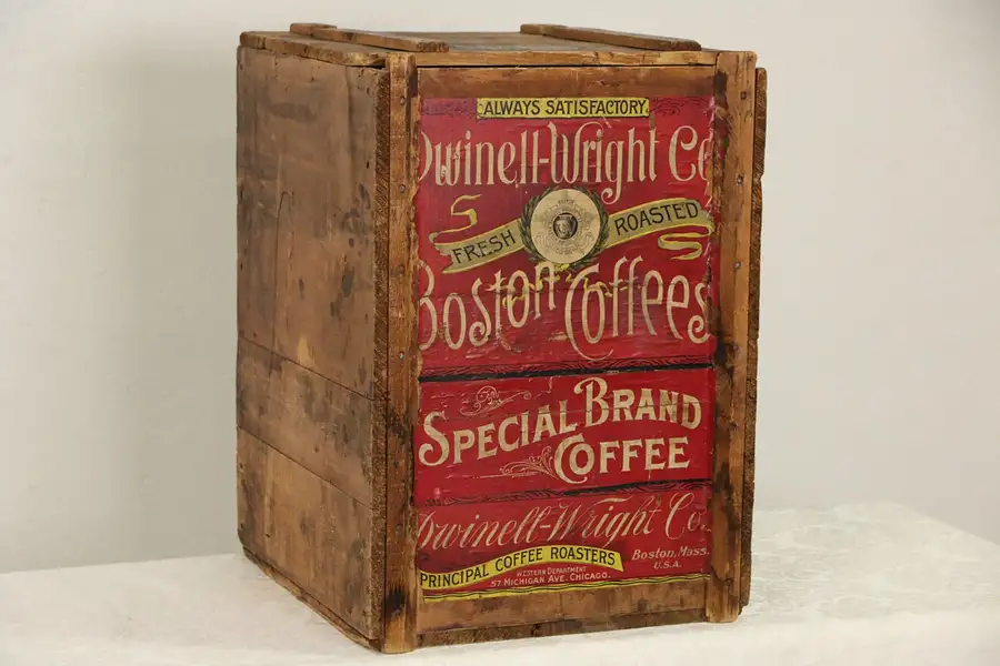 Main image of Dwinell Wright Boston Antique Early 1900's Coffee Box