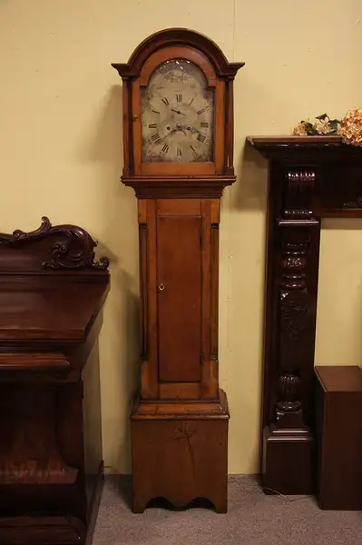 Main image of New England Country Pine Grandfather Tall Case Clock