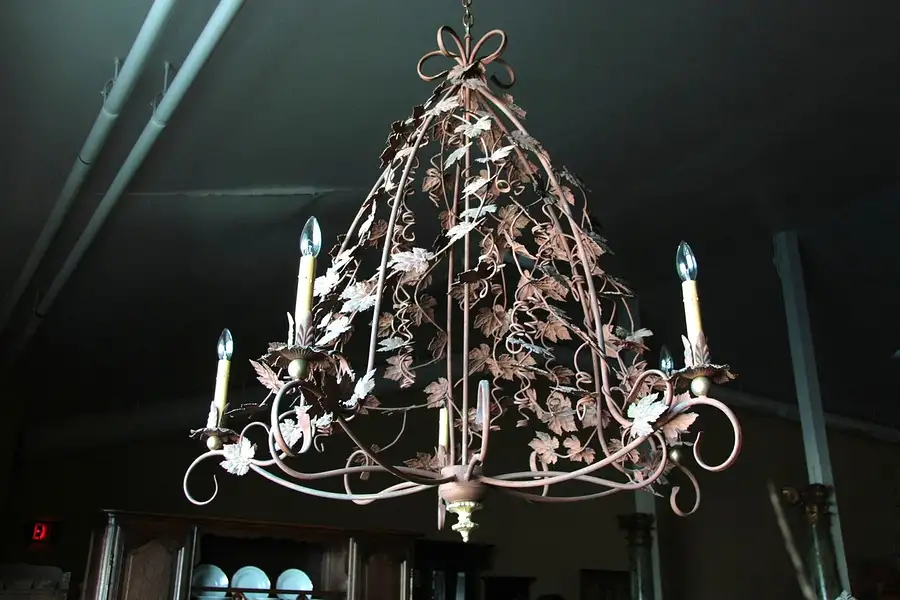 Main image of Wrought Iron Grapevine Chandelier