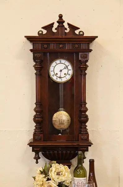 Main image of Vienna Regulator Antique Clock, Swan Pendulum