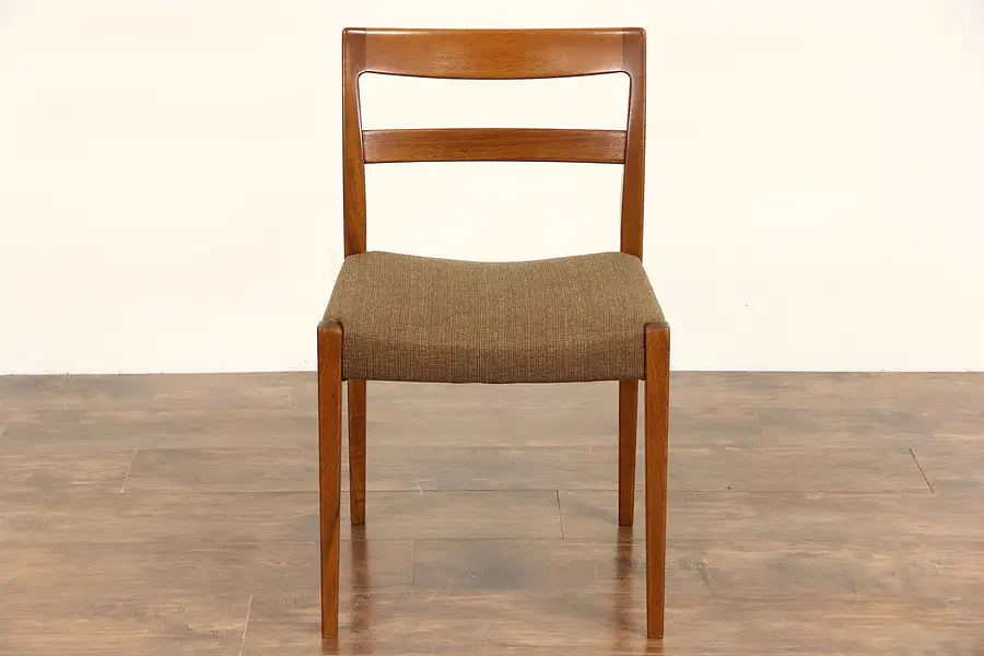 Main image of Teak Midcentury Danish Modern 1960's Desk or Side Chair, New Upholstery