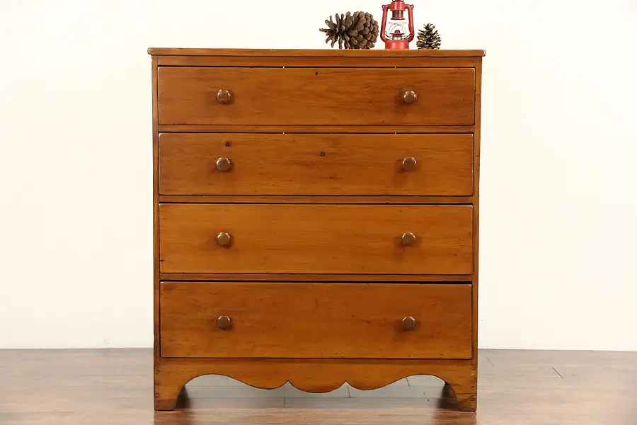 Main image of Country Pine Hand Made 1870's Antique Tall Chest or Dresser