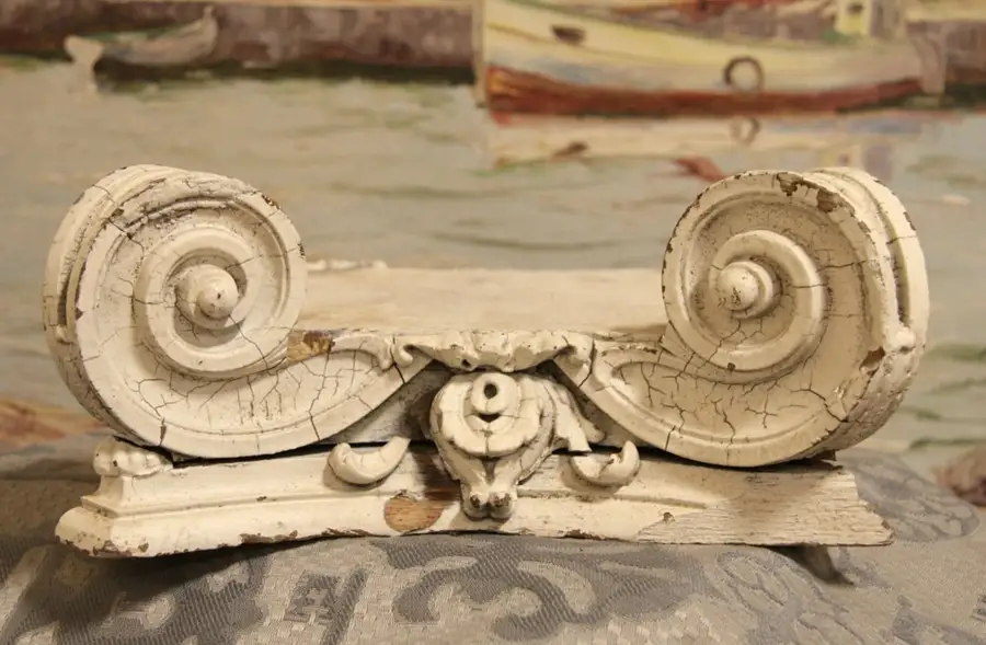 Main image of Architectural Salvage Fragment 1900 Painted Capital
