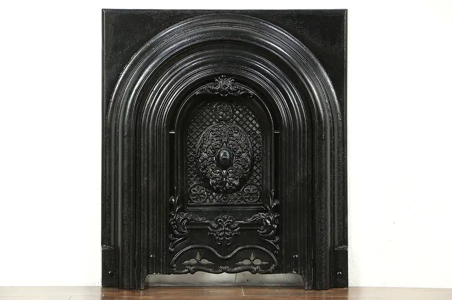 Main image of Victorian 1860's Architectural Salvage Antique Fireplace Summer Cover