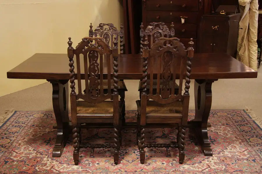 Main image of Italian Walnut Trestle Library or Dining Table