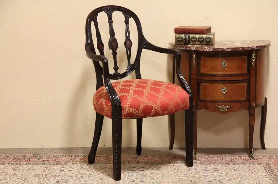 Main image of Adam Style Antique Carved Arm Chair
