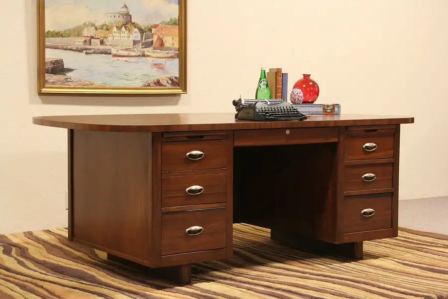 Main image of Midcentury Modern Executive 1955 Vintage Desk