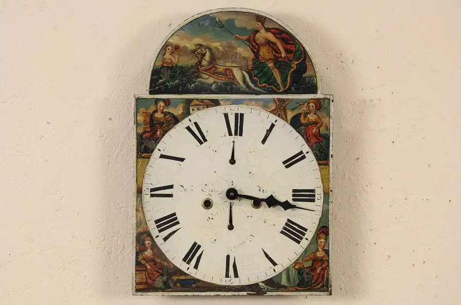 Main image of Scottish Perth 1820 Antique Hand Painted Clock Dial, New Quartz Movement