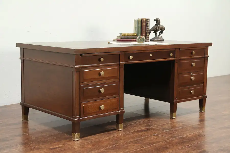 Main image of Traditional Walnut Antique 1910 Library or Executive Desk