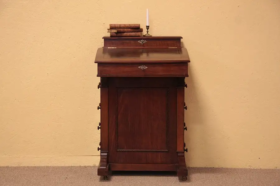 Main image of Victorian Antique Ship Captain's or Davenport Desk
