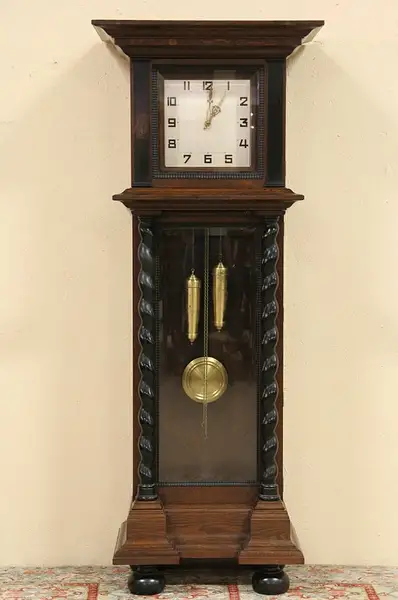 Main image of Gustave Becker Tall Case 1915 Kas Design Grandfather Clock
