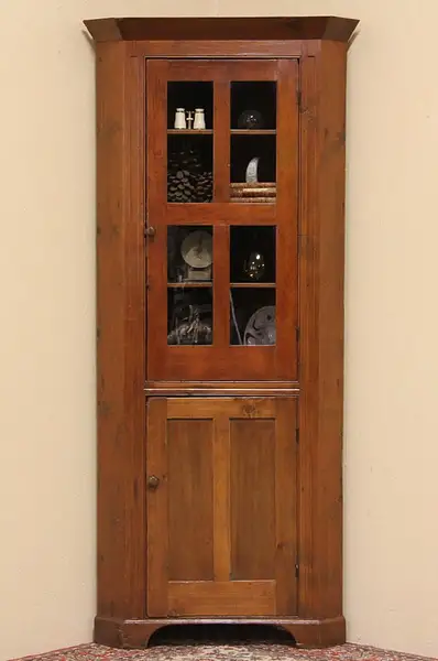Main image of Country Pine 1840 Antique Corner Cabinet