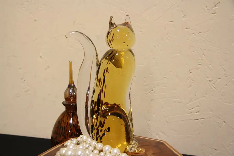 Main image of Murano Venice Blown Glass Cat Sculpture
