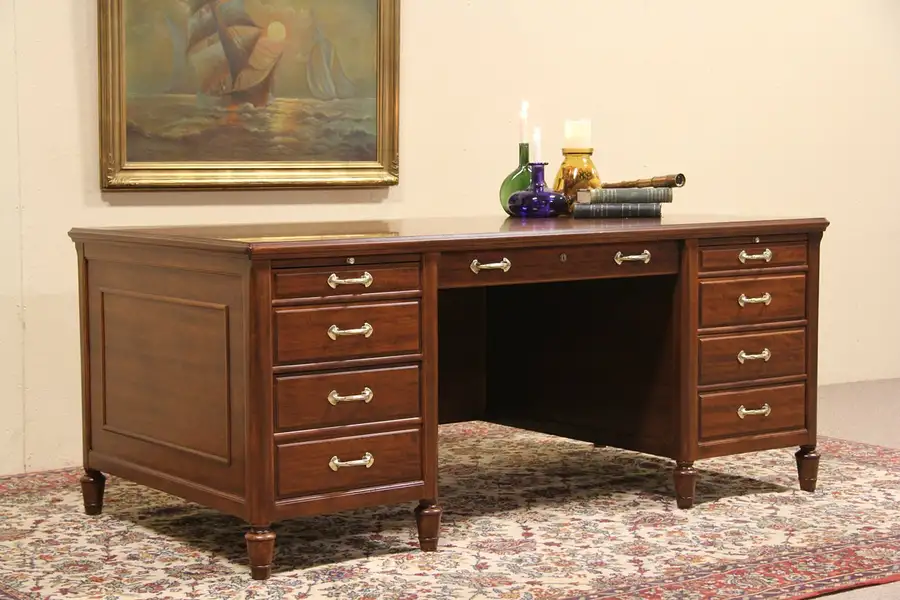 Main image of Executive Leopold Curly Walnut 1925 Antique Desk