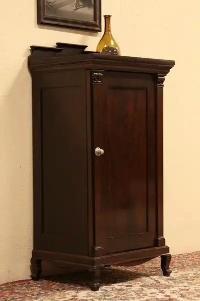 Main image of Mahogany 1900 Antique Music or Bathroom Cabinet