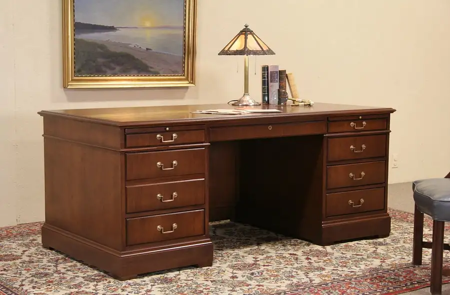 Main image of Jofco Vintage Walnut Executive Desk, Interview Shelf & File Drawer