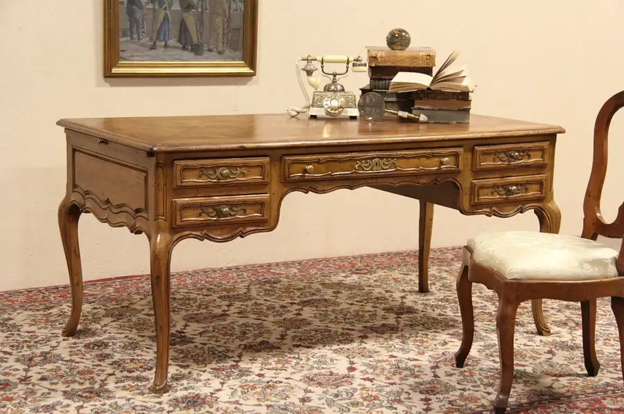 Main image of Country French Vintage Cherry Writing Desk, Signed Widdicomb