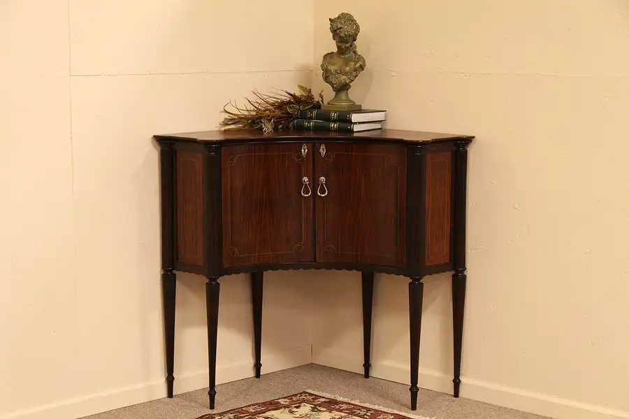 Main image of Rosewood Corner Cabinet Curved Doors