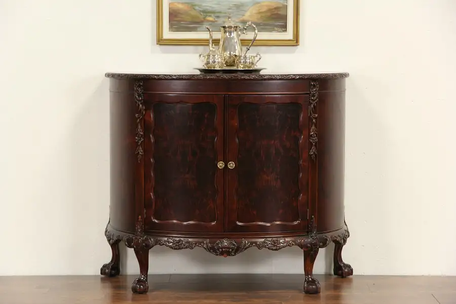 Main image of Romweber Vintage Georgian Half Round Sideboard or Demilune Cabinet