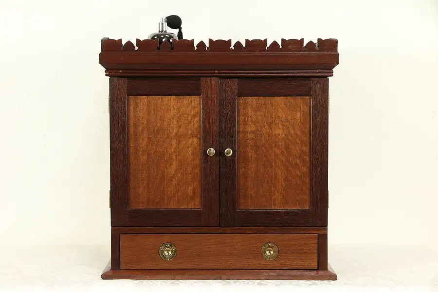 Main image of Victorian Antique 1870 Walnut Jewelry Chest, File or Collector Cabinet