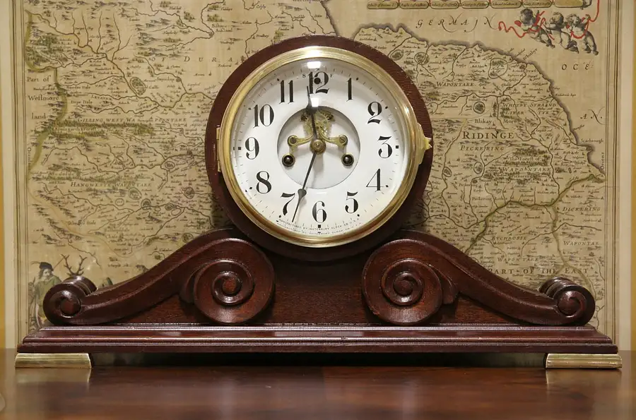 Main image of Waterbury Kent Open Escapement Antique 1898 Mantel Clock