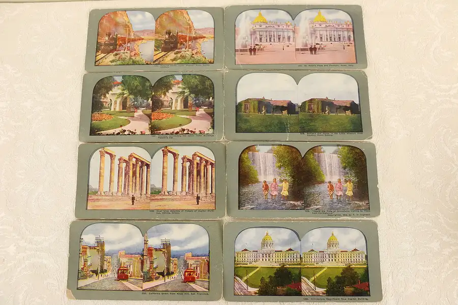 Main image of Set of 24 Antique Early 1900's Stereo Viewer Cards, Athens etc.