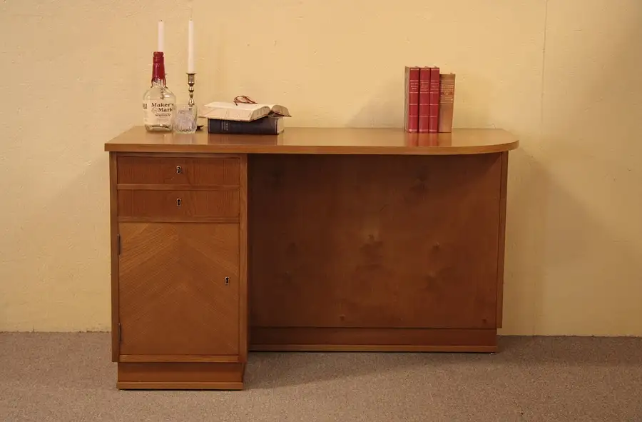 Main image of Art Deco 1935 Antique Desk, Bookshelves